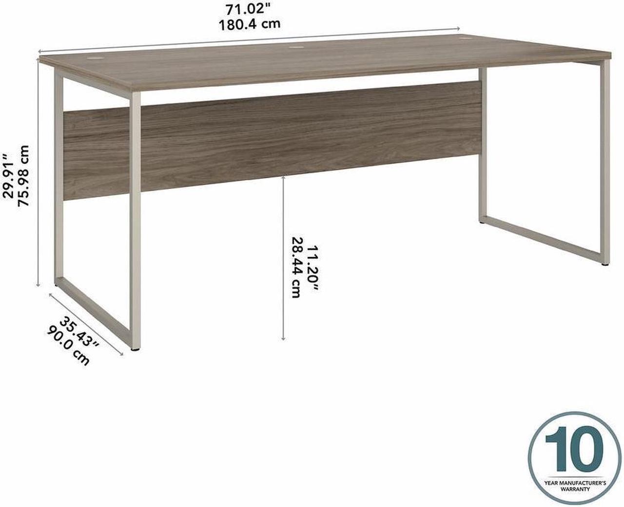 Alt view image 5 of 11 - Bush Business Furniture Hybrid 72W x 36D Computer Table Desk with Metal Legs