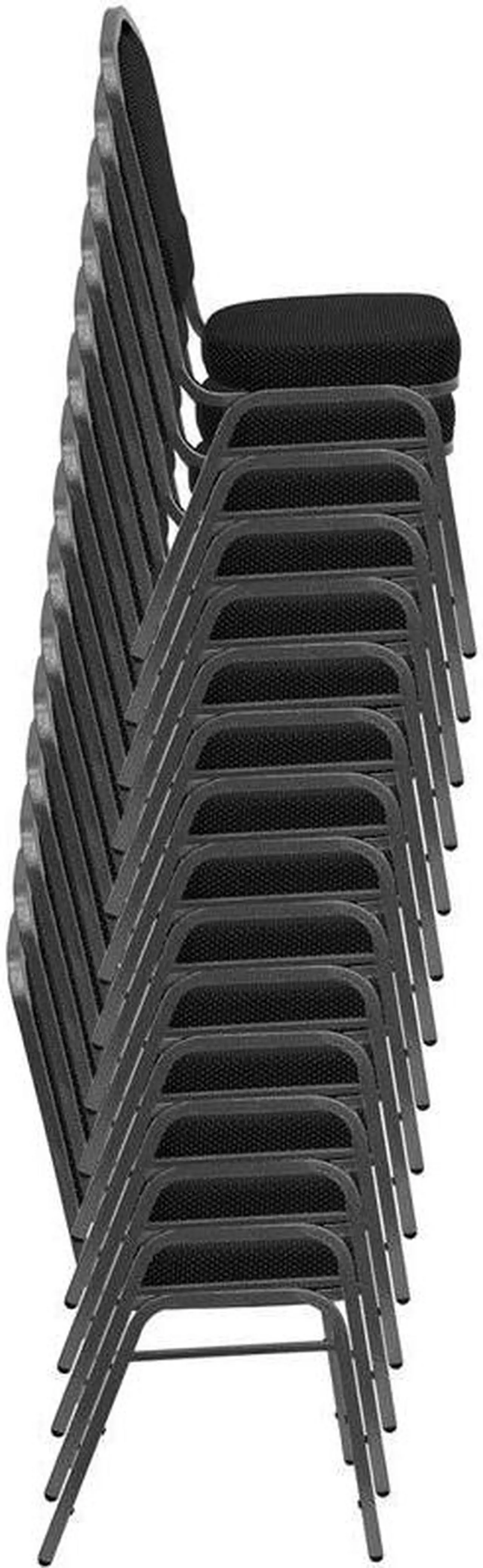 Alt view image 16 of 20 - HERCULES Series Crown Back Stacking Banquet Chair in Navy Blue Dot Patterned Fabric - Gold Vein Frame