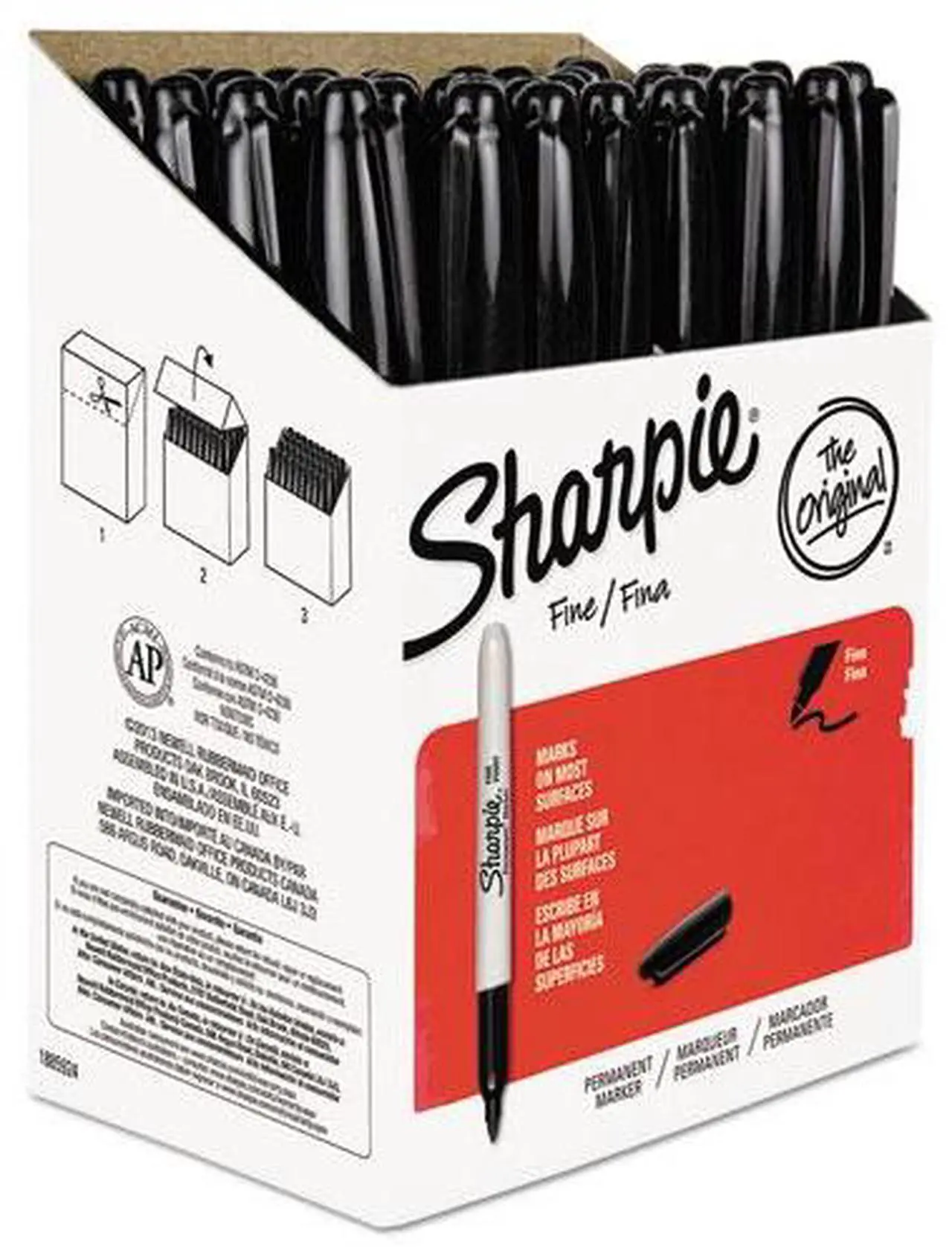 Main image of Sharpie Fine Point Permanent Marker Black 36/Pack 1884739