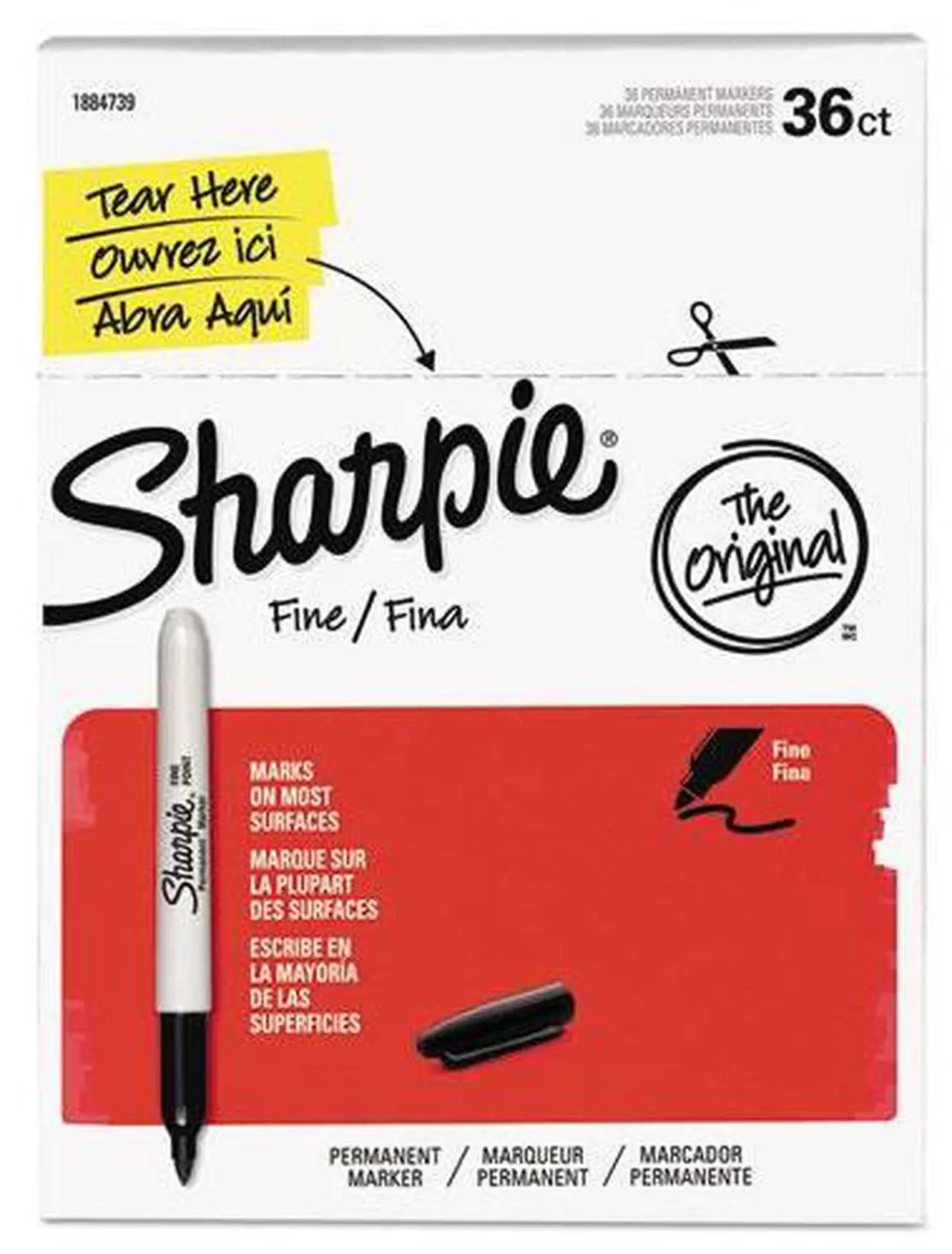 Alt view image 3 of 20 - Sharpie Fine Point Permanent Marker Black 36/Pack 1884739
