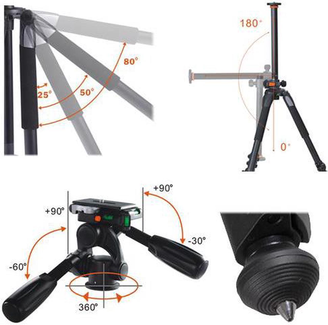 Alt view image 3 of 20 - Vanguard Alta Pro 263AP 70" Aluminum Alloy Tripod with Pan Head & Case