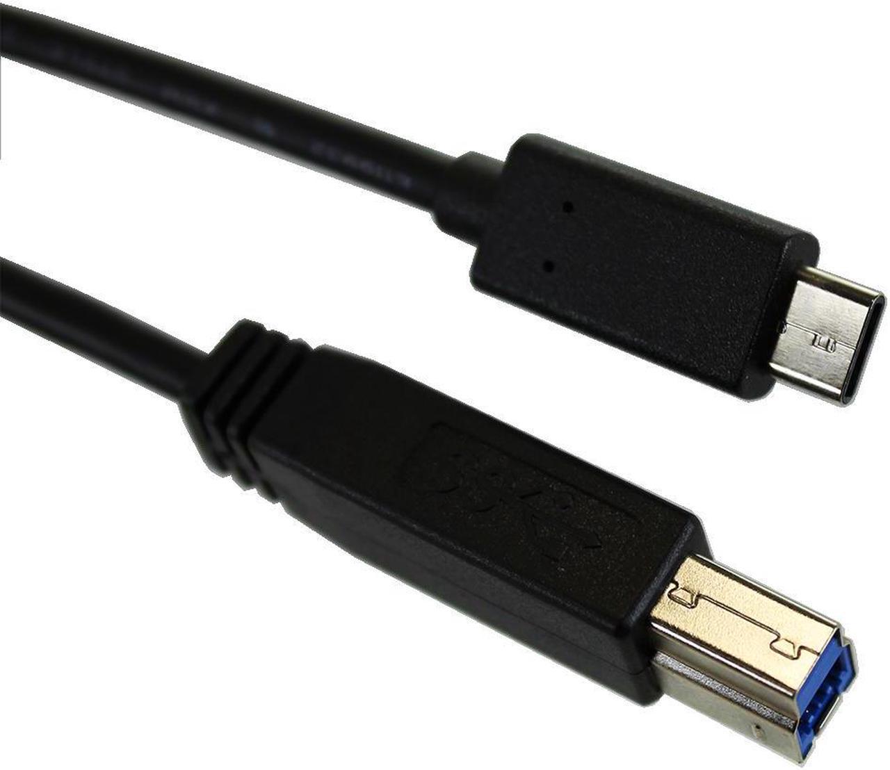 USB 3.1 C Male to B Male, 3ft