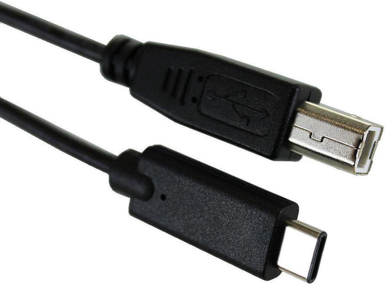 USB 2.0 C Male to B Male, 3ft