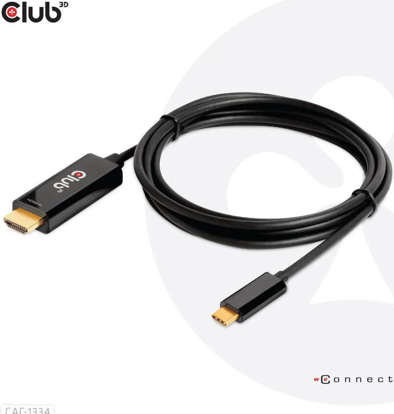 Main image of Club 3D HDMI to USB Type-C 4K60Hz Active Cable M/M 1.8m/6 ft - 6 ft HDMI/USB-C A/V Cable for Audio/Video Device, Notebook, Tablet, PC, TV, Monitor, Projector