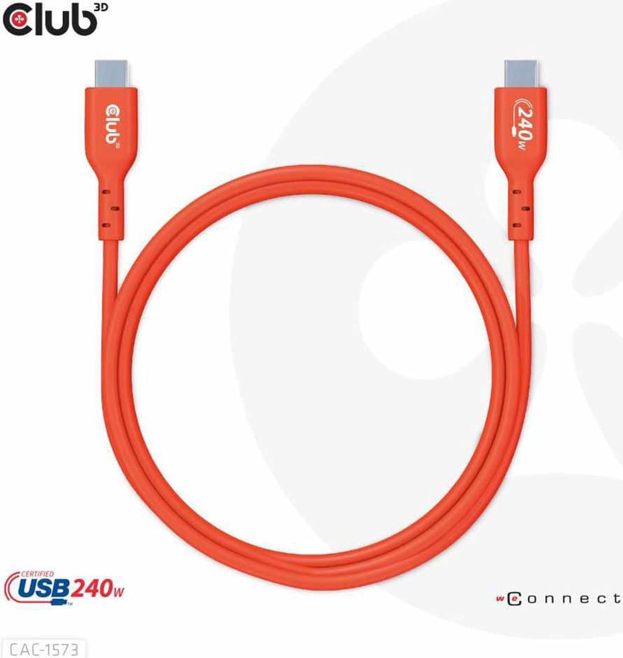 Alt view image 11 of 13 - club 3d usb2 type-c bi-directional usb-if certified cable, data 480mb, pd 240w(48v/5a) epr m/m 2m/6.56ft cac-1573