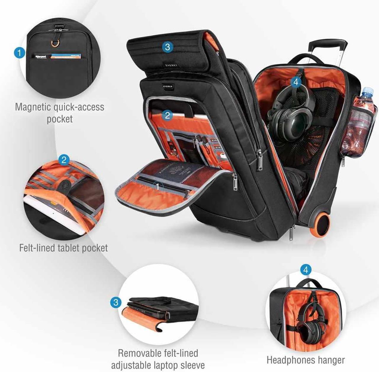 Alt view image 11 of 11 - Everki Titan Laptop Trolley 15 to 18.4 in Black Bags and Sleeves