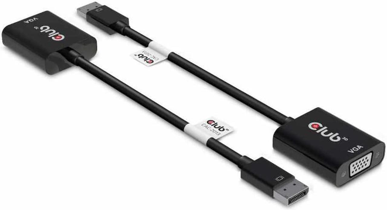 Alt view image 2 of 7 - Club 3D DisplayPort to VGA Black Active Adapter M/F CAC-2013