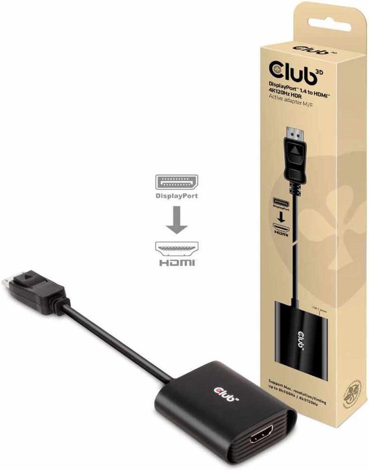 Alt view image 12 of 14 - Club3D CAC-1085 DisplayPort 1.4 to HDMI 4K120Hz HDR Active Adapter M/F