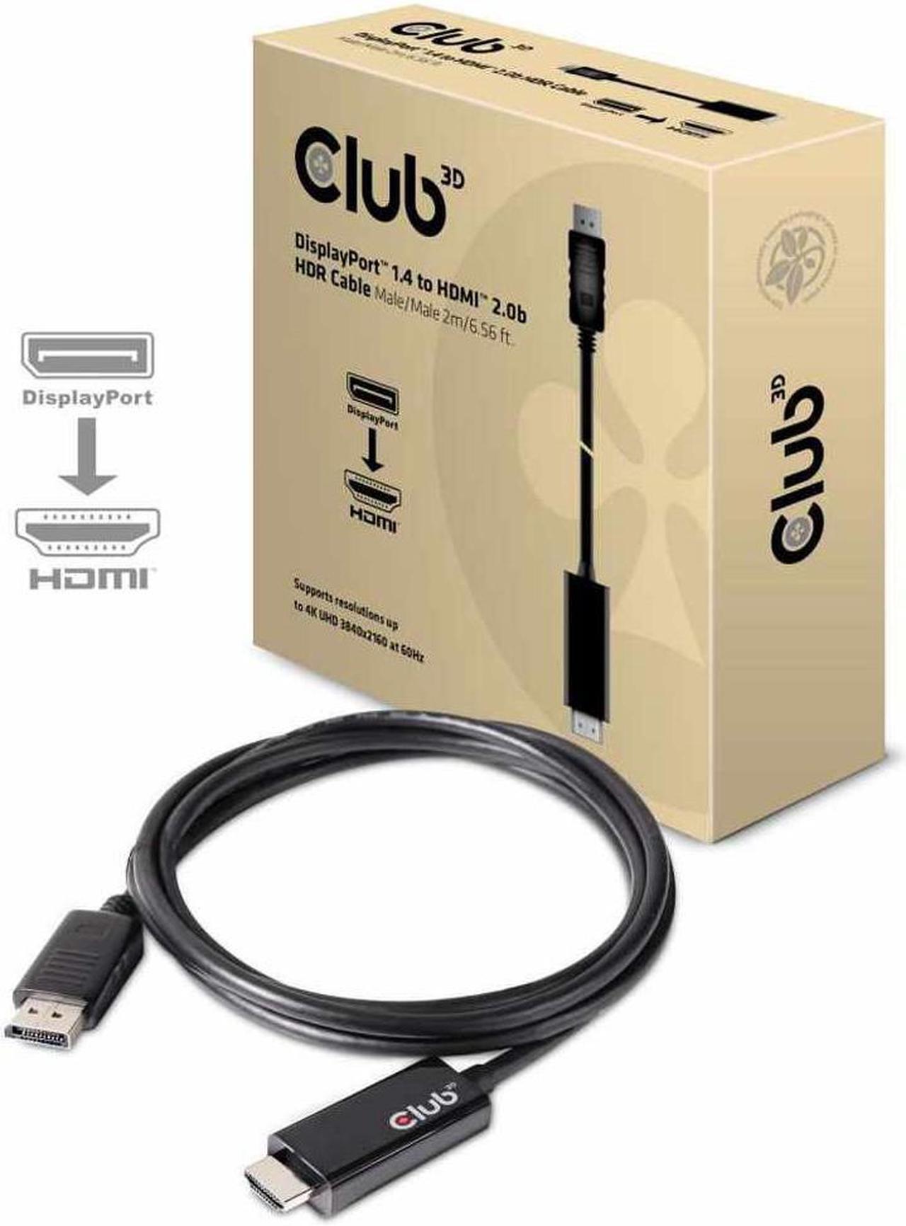 Alt view image 13 of 20 - Club3D CAC-1082 DisplayPort 1.4 to HDMI 2.0b HDR Cable Male/Male 2m/6.56 ft.
