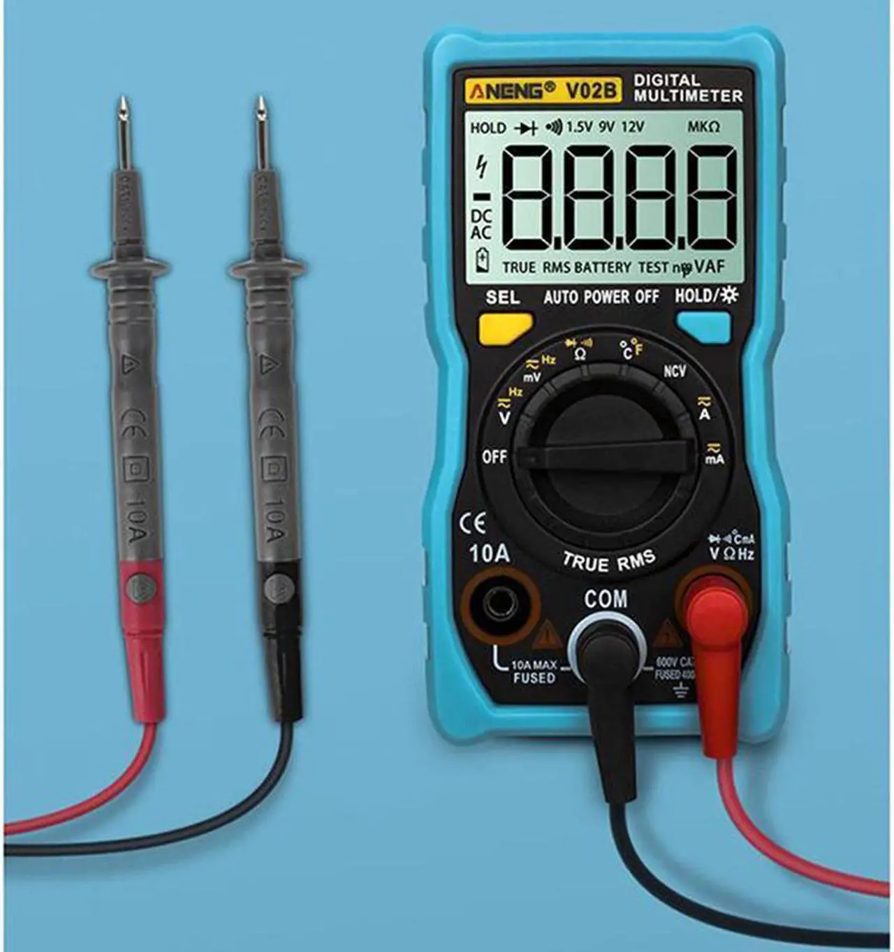 Alt view image 4 of 5 - ANENG V02B Analog Digital Multimeter Esr Meter Transistor Tester Multimetro Multimeter Auto Peak Power Off Meter Car Multi Meter - Blue