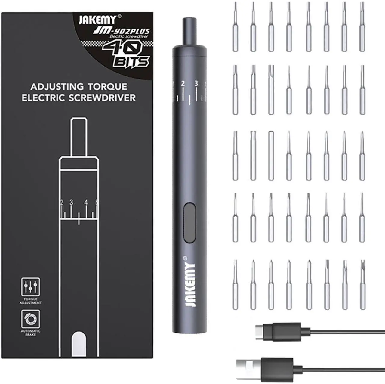 Main image of JAKEMY JM-Y02 Plus 40 Bits Precision Electric Power Screwdriver Set LED Light DIY Maintaince Tools for Cellphone Camera Laptop Improvement