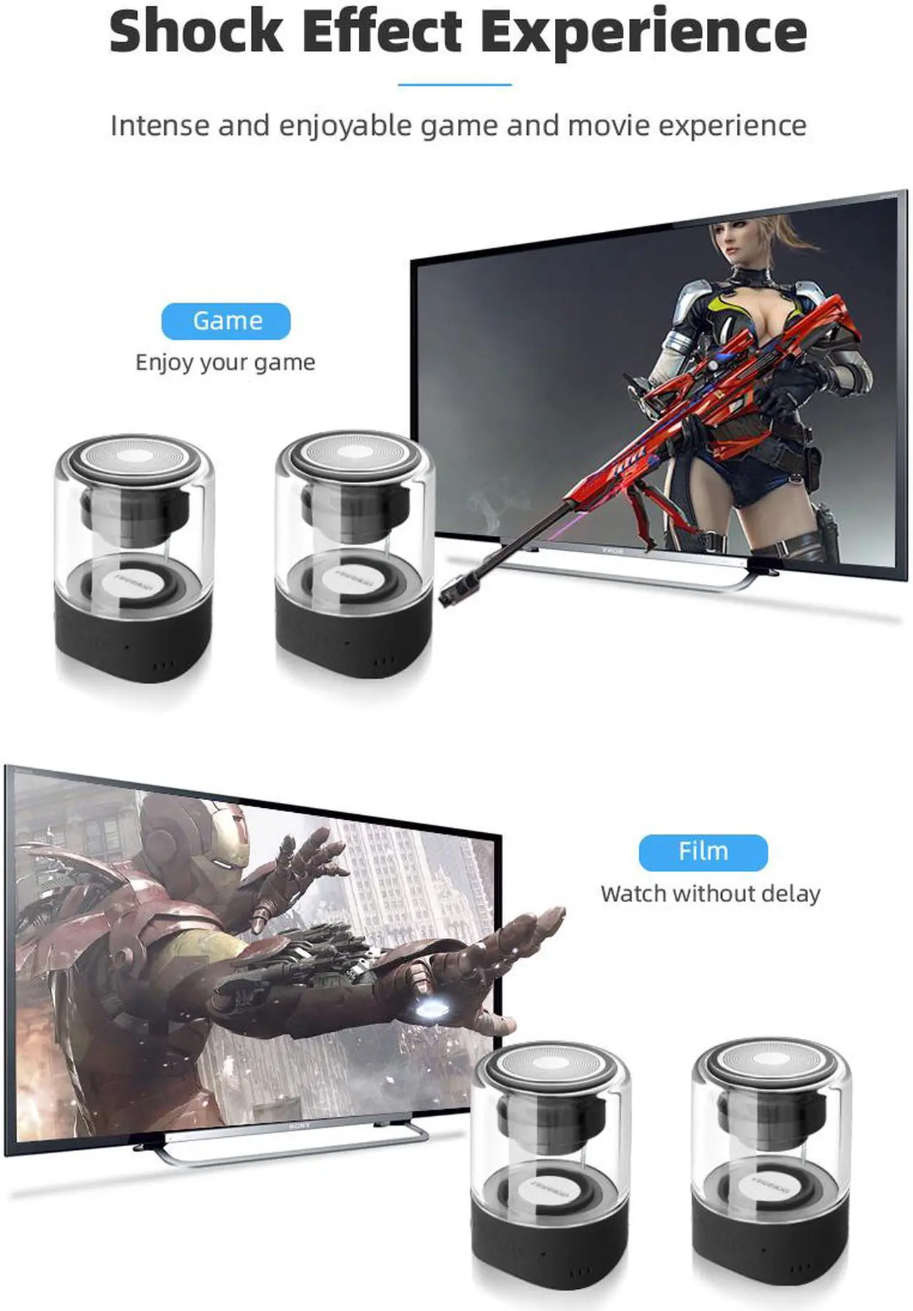 Alt view image 6 of 6 - Fineblue MK-22 TWS Wireless Speaker Bluetooth Mini Speaker LED light Mega Bass Stereo Music Portable Waterpoof for phone home