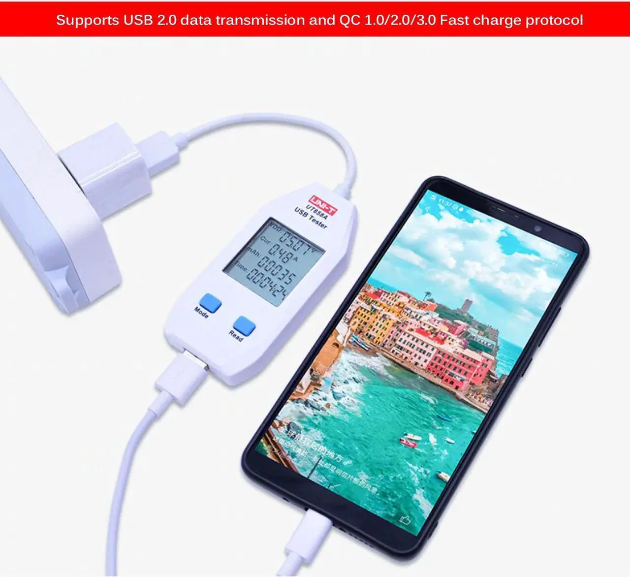 Alt view image 6 of 7 - UNI-T UT658A USB Power Meter USB Tester Detector USB Voltmeter Digital Power Capacity Tester