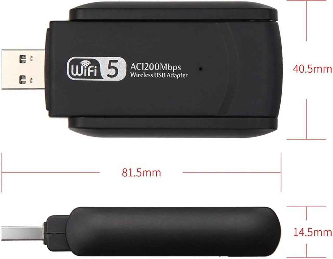 Alt view image 7 of 7 - Wireless USB WiFi Adapter 1200Mbps Lan USB Ethernet 2.4G 5G Dual Band WiFi Network Card WiFi Dongle