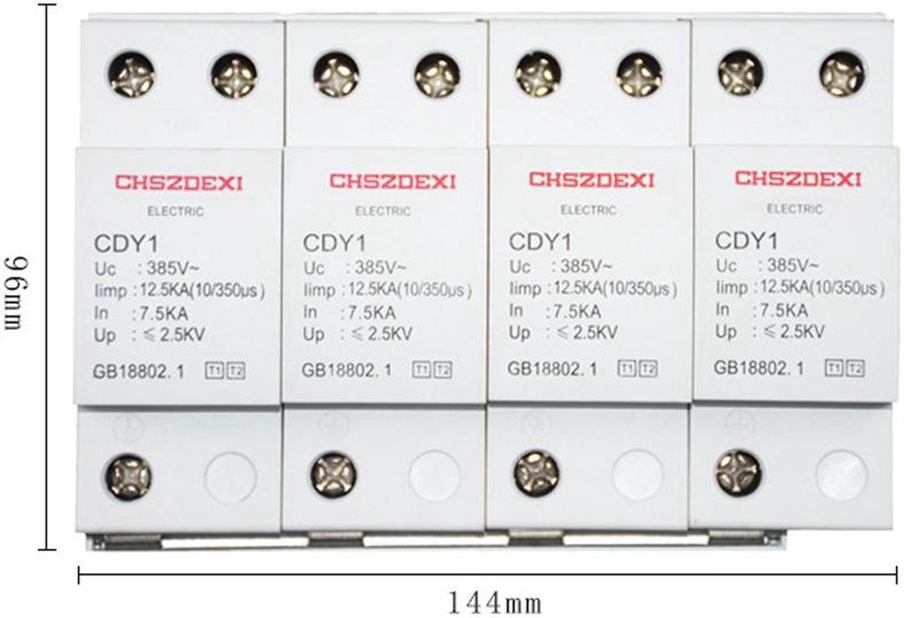 Alt view image 2 of 5 - 380V House Surge Protector Protective Low-voltage Arrester Device 4P L-ightning Protecting Device