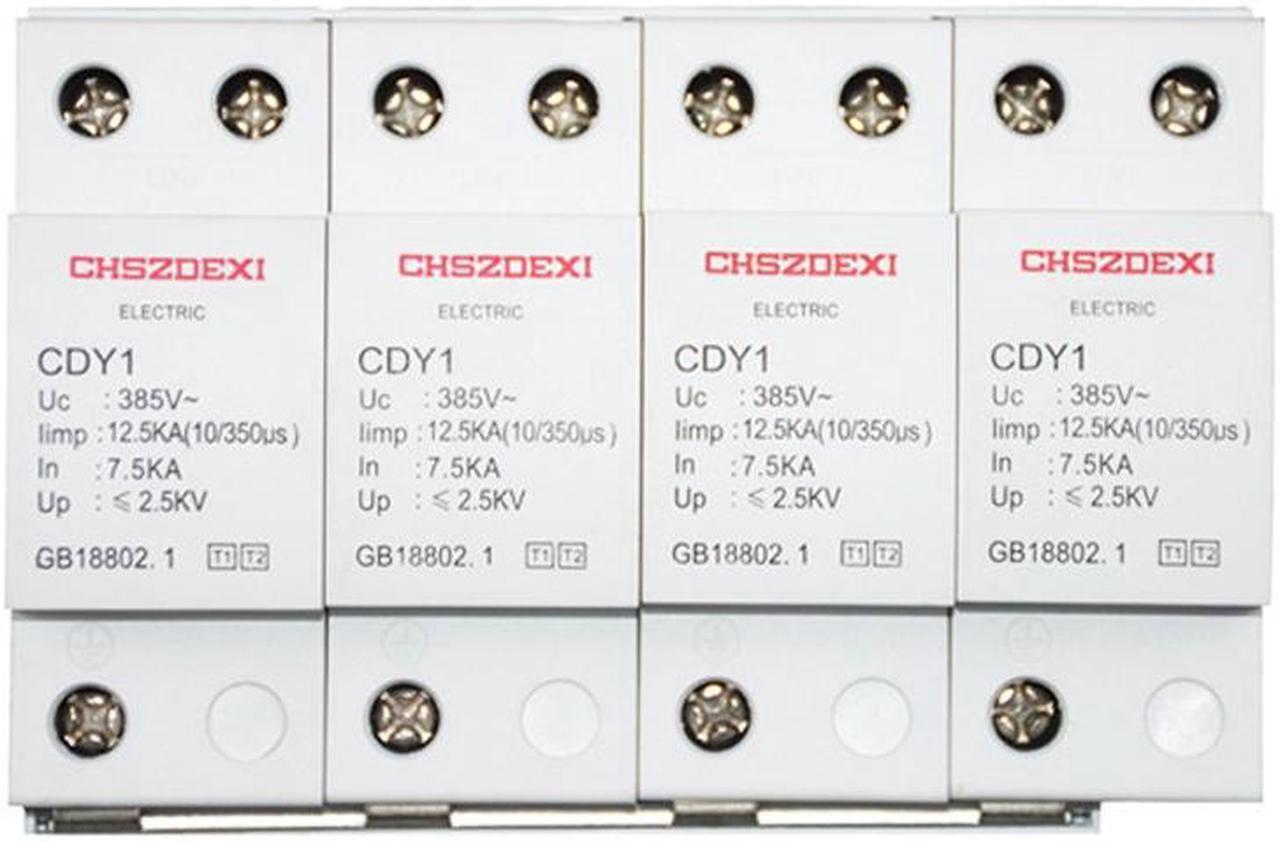Alt view image 5 of 5 - 380V House Surge Protector Protective Low-voltage Arrester Device 4P L-ightning Protecting Device
