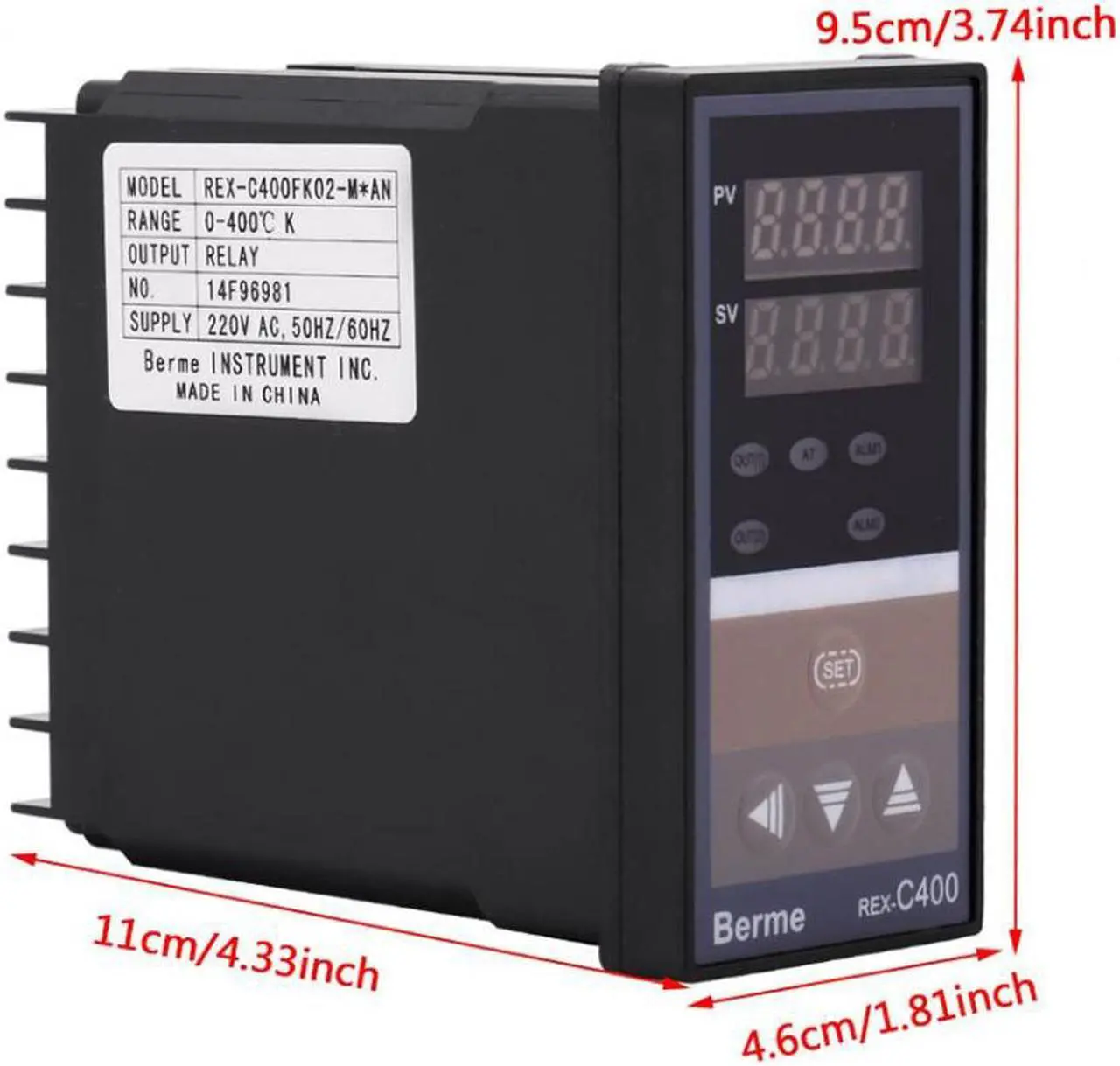 Alt view image 5 of 7 - Intelligent Temperature Controller Regulator Digital Panel Thermostat Switch AC 220V Temp Sensor Controller with Clips