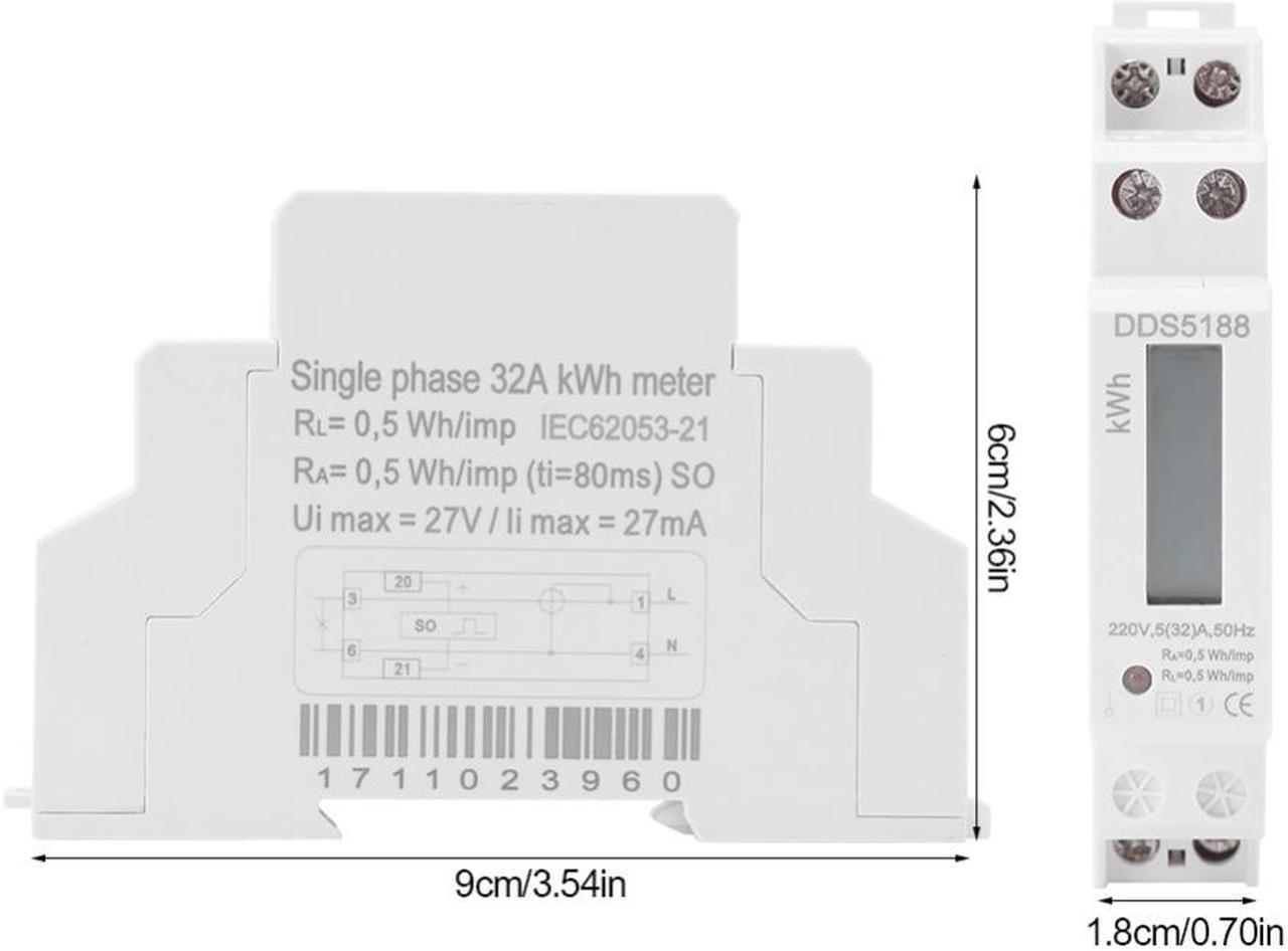 Alt view image 3 of 5 - Newstyle Din-rail Energy Meter Digital Single Phase Electric Meter 220V 5-32A Electronic KWh Meter High Accuracy Measuring Tool