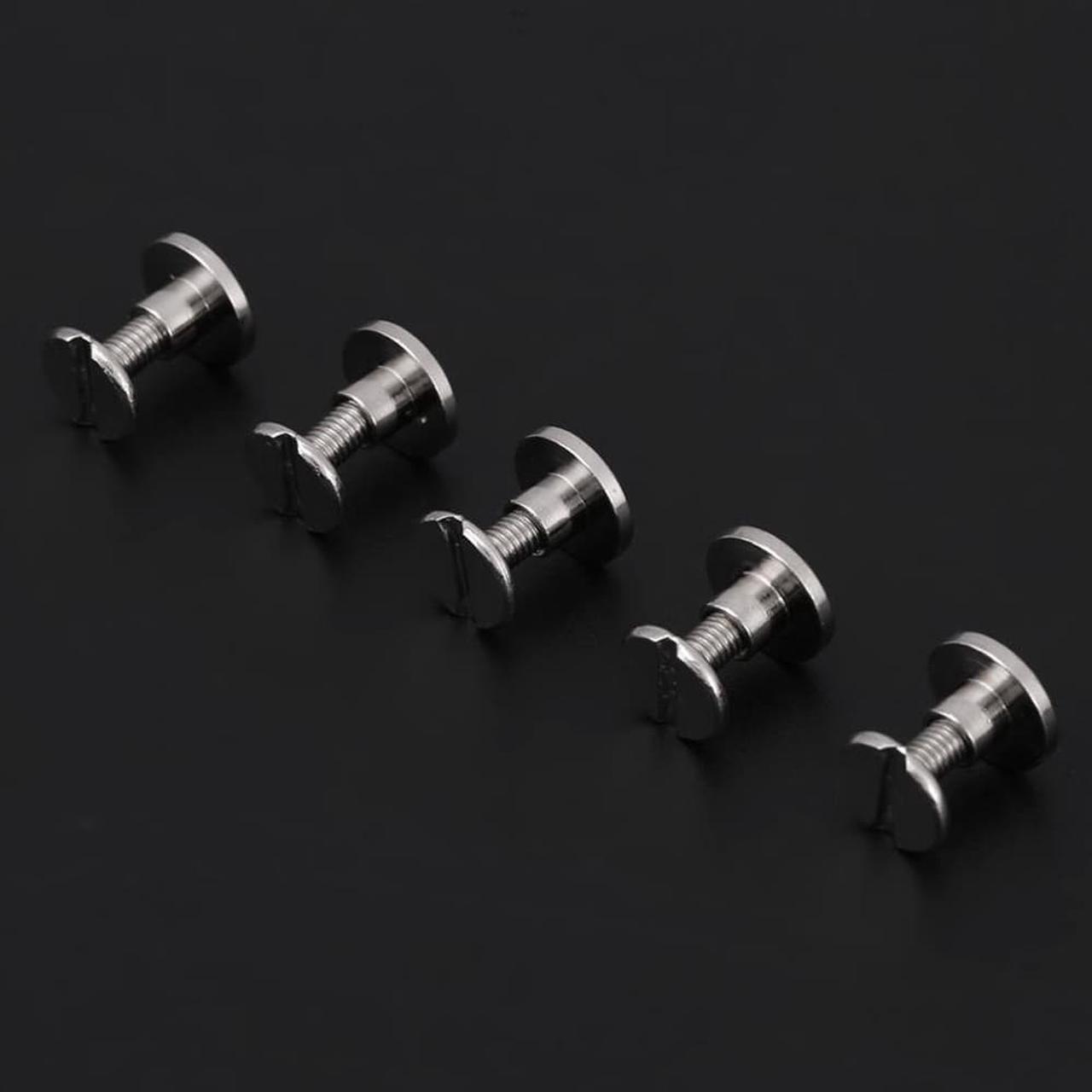 Alt view image 5 of 7 - 20pcs/Set Flat Head Screw Rivets Leather Belt Repair Supplies Durable Brass Threaded Flat Nut Nail Rivets Screws Tools - 6.5MM