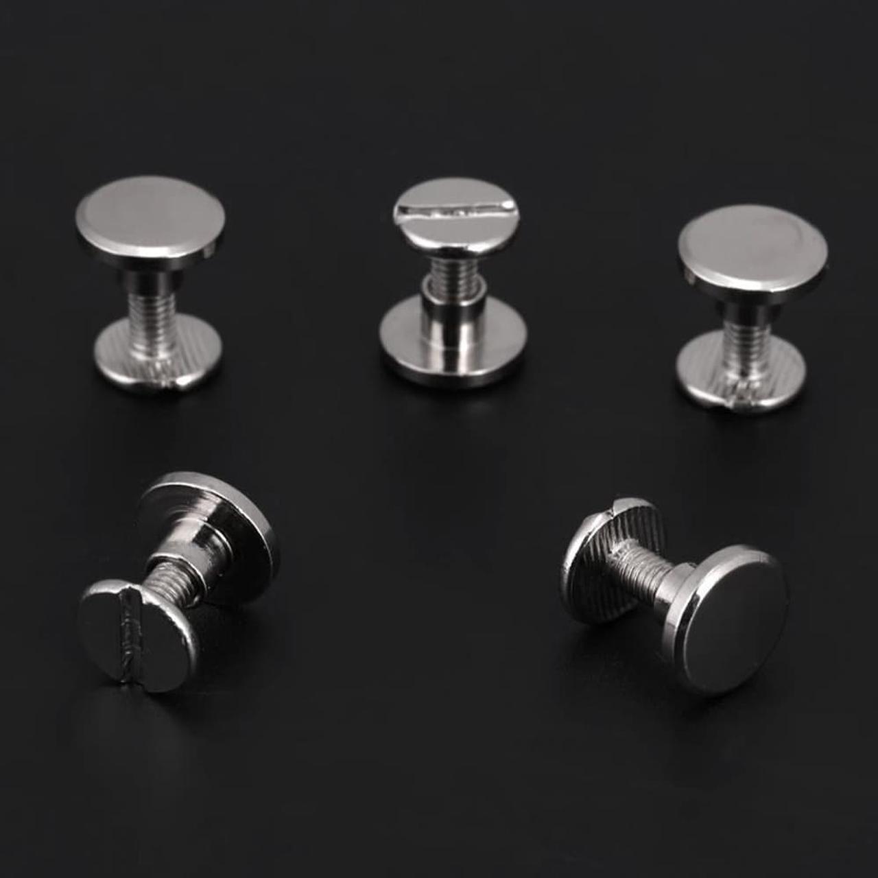 Alt view image 7 of 7 - 20pcs/Set Flat Head Screw Rivets Leather Belt Repair Supplies Durable Brass Threaded Flat Nut Nail Rivets Screws Tools - 6.5MM