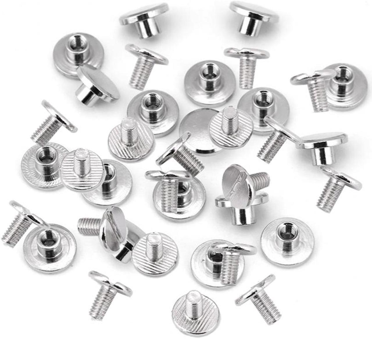 Main image of 20pcs/Set Flat Head Screw Rivets Leather Belt Repair Supplies Durable Brass Threaded Flat Nut Nail Rivets Screws Tools - 6.5MM