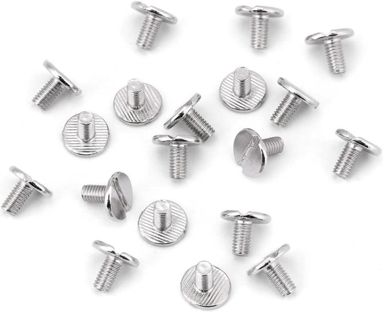 Alt view image 3 of 7 - 20pcs/Set Flat Head Screw Rivets Leather Belt Repair Supplies Durable Brass Threaded Flat Nut Nail Rivets Screws Tools - 6.5MM