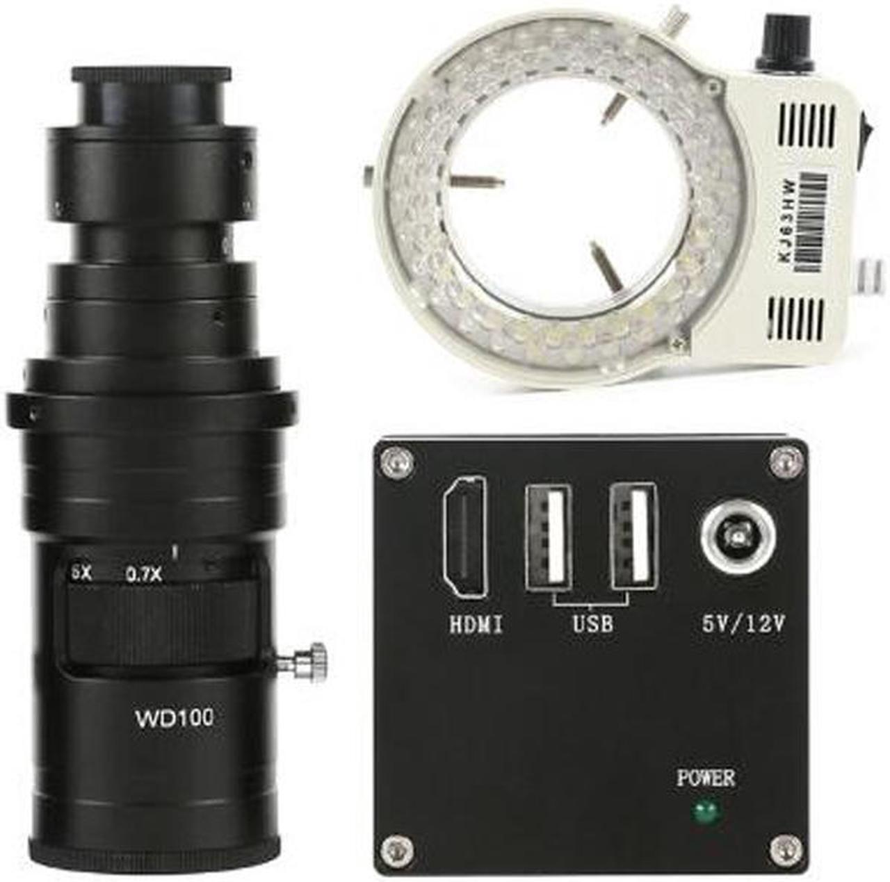Main image of HD 2K HDMI Measurement Video Microscope Camera U Disk Storage Video Recorder & Adjustable 56-LED Microscope Lamp & 200X C-Mount Lens For Phone PCB Soldering