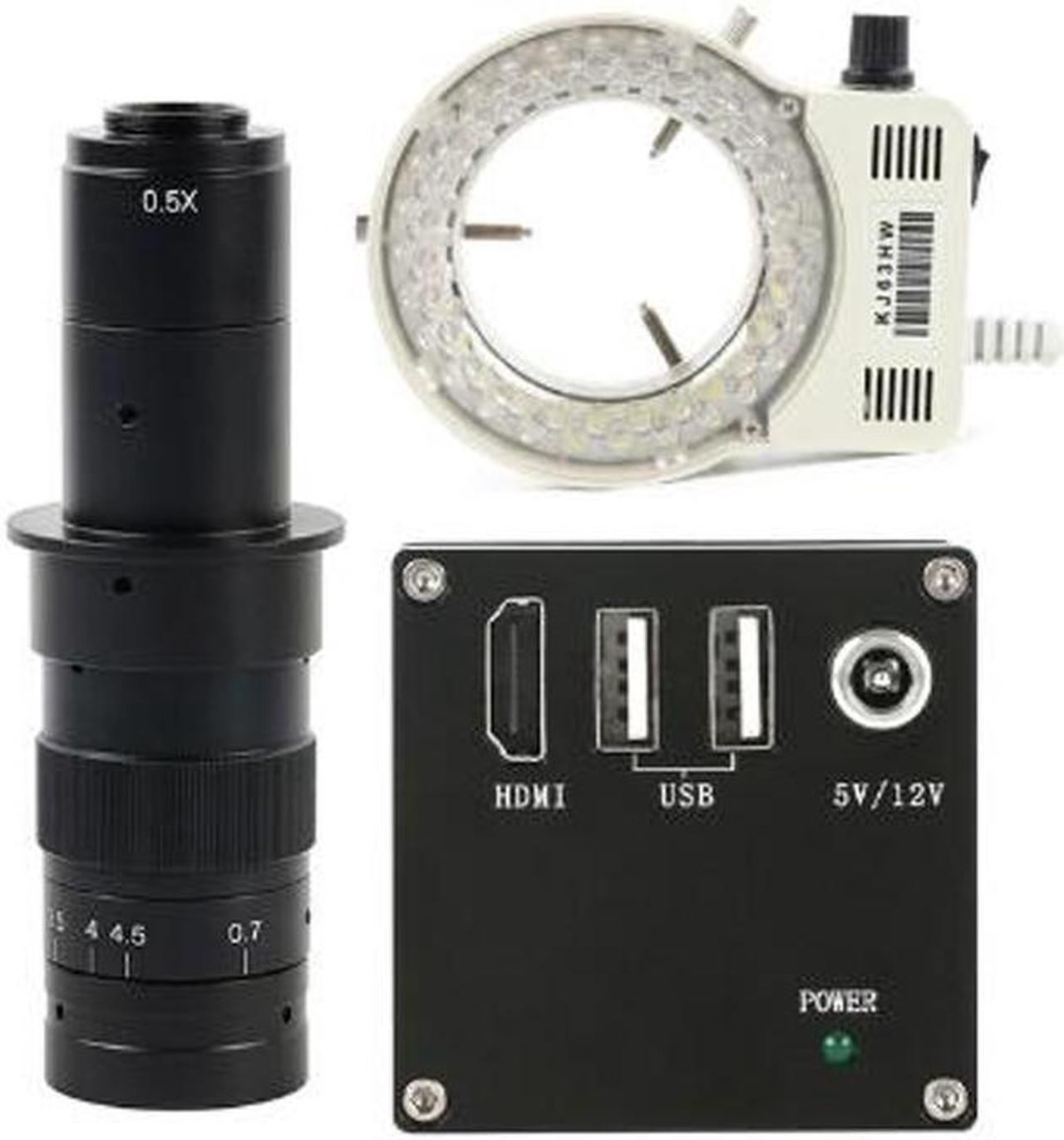 Main image of NEW 2K 1080P HDMI Measurement Video Microscope Camera U Disk Storage Video Recorder & Adjustable 56-LED Microscope Lamp & 180X C-Mount Lens For Phone PCB Soldering