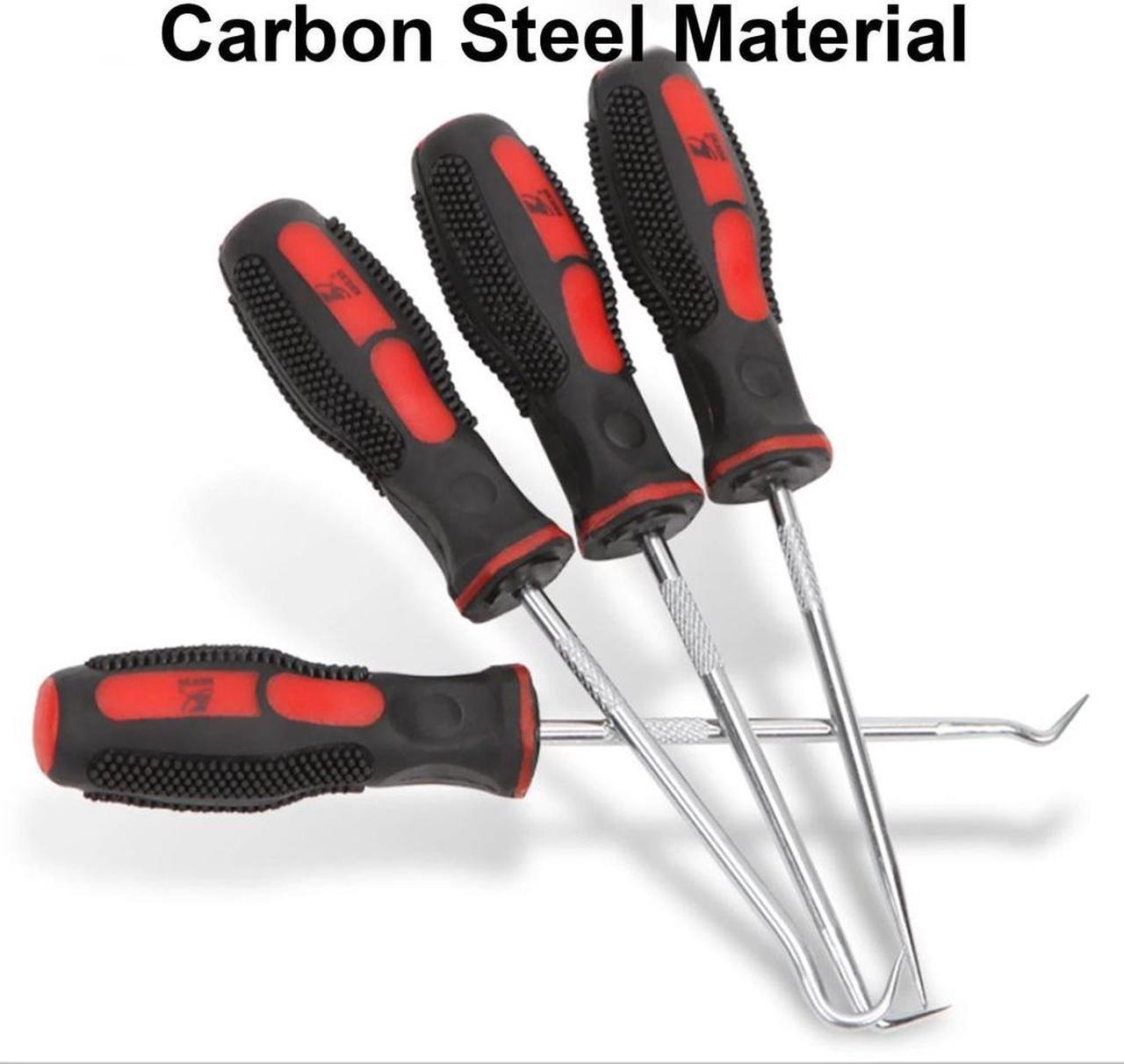 Alt view image 4 of 6 - 4Pcs Oil Seal Metal Hooks Rubber O-ring Removal Hook Car Screw Driver Hobby Tool