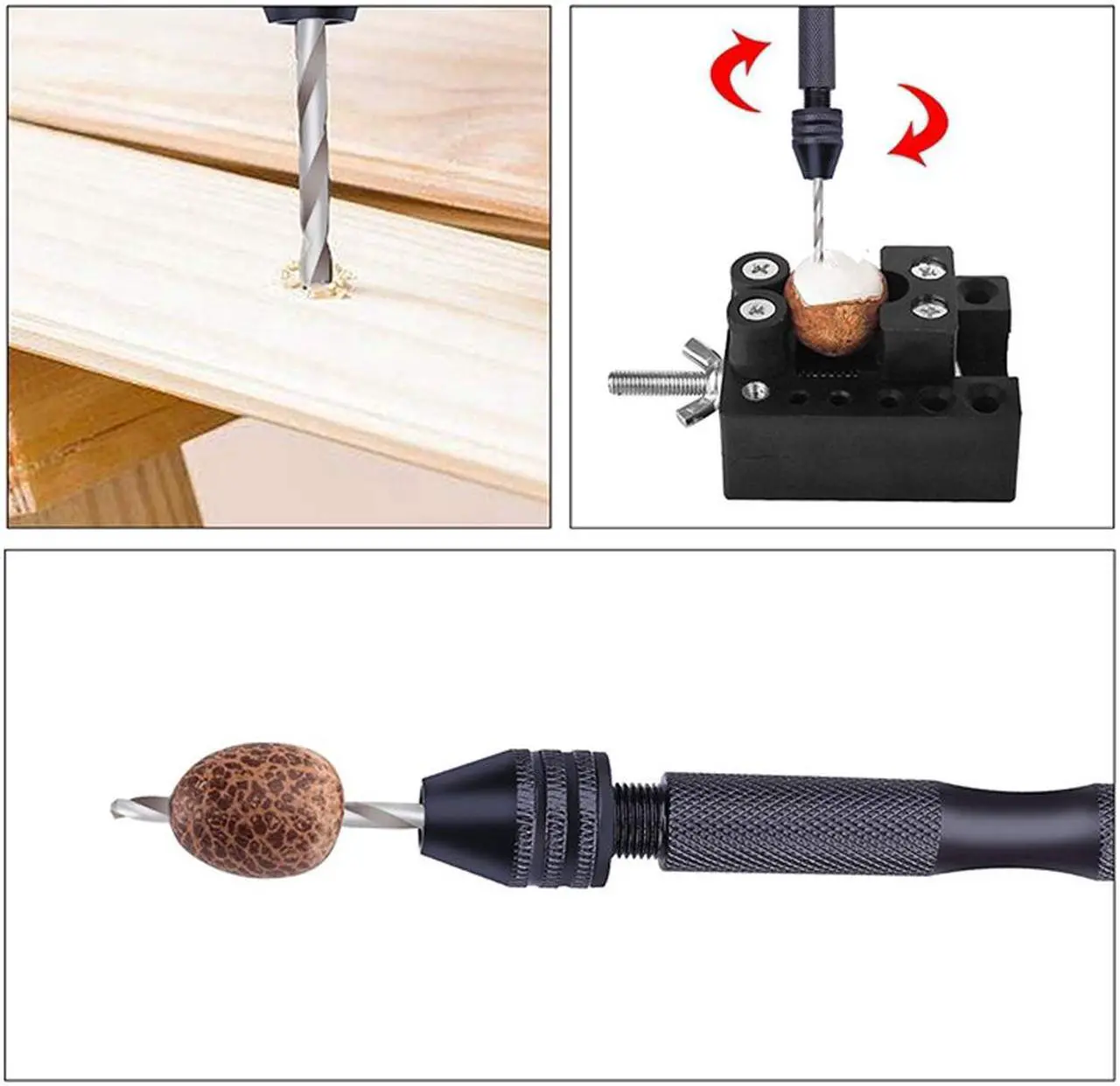 Alt view image 3 of 7 - Hand Drill Bits Set 31Pcs Hand Drill Set Precision Pin Vise Micro-Mini Twist Drill Bits For Metal Wood Delicate Manual Work