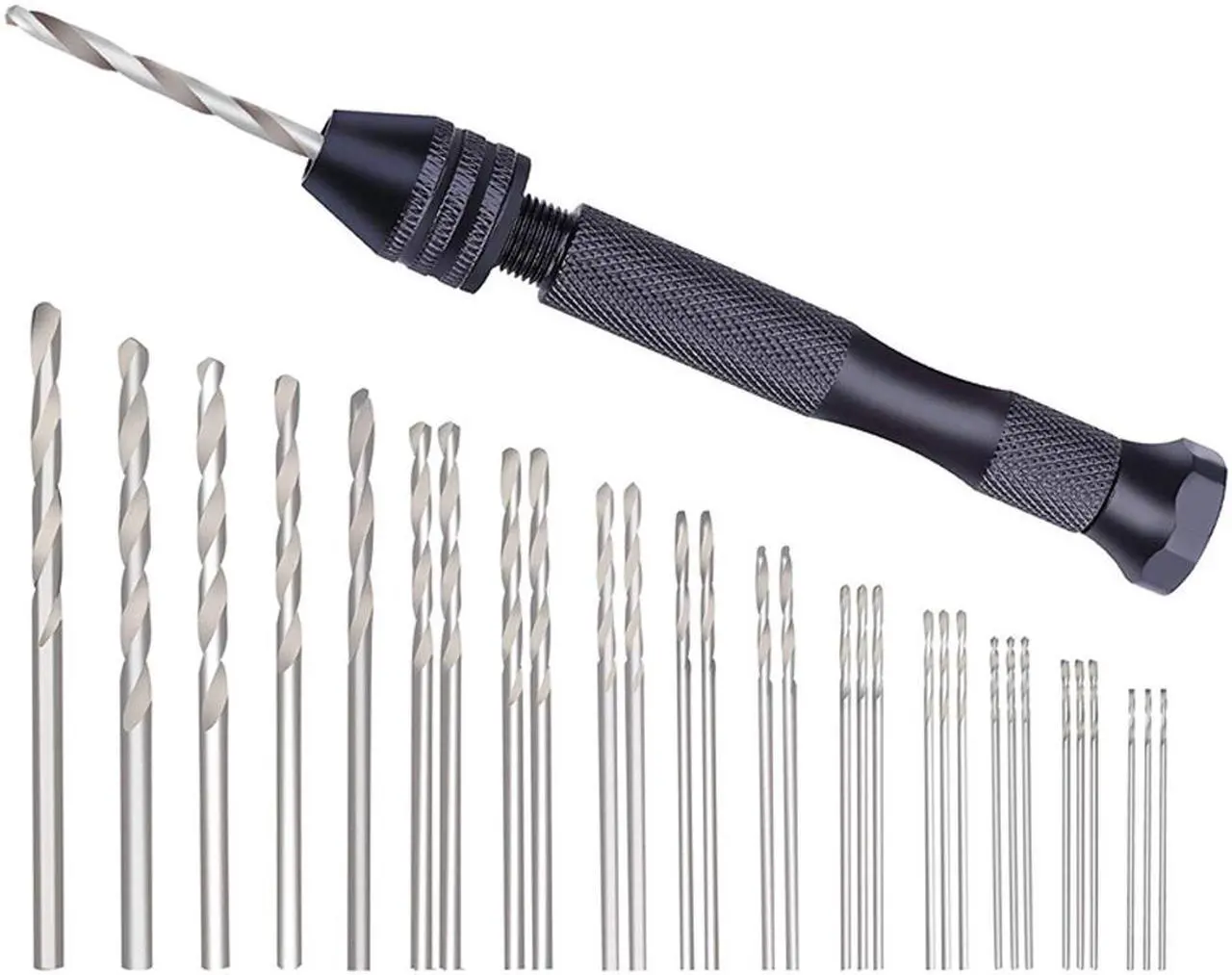 Main image of Hand Drill Bits Set 31Pcs Hand Drill Set Precision Pin Vise Micro-Mini Twist Drill Bits For Metal Wood Delicate Manual Work