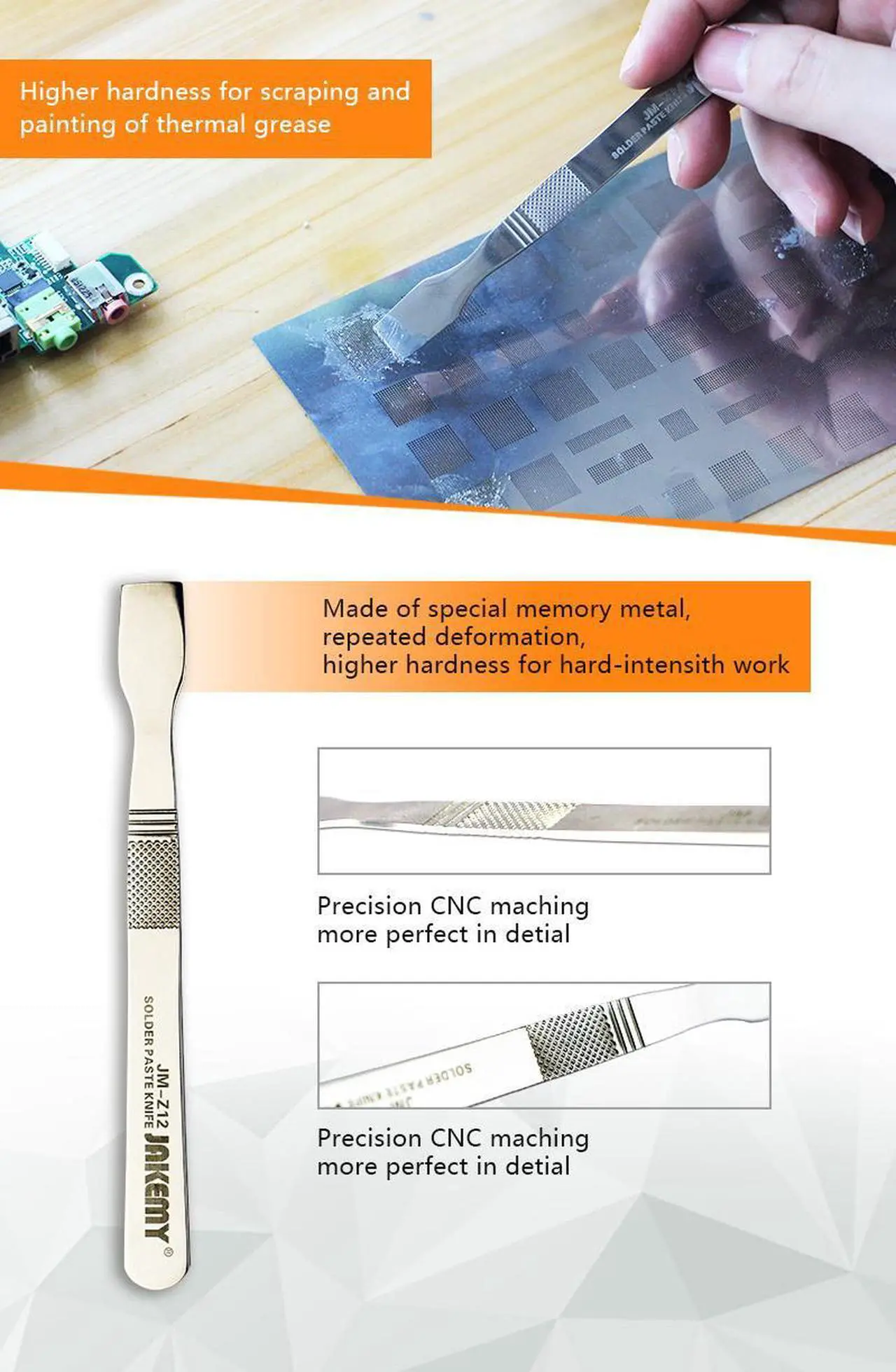 Alt view image 4 of 6 - JAKEMY Memory Metal Solder Knife Spudger Pry Open Repair Scraper Tin Scraping Mixing Knife Mobile Phone Repair Tools