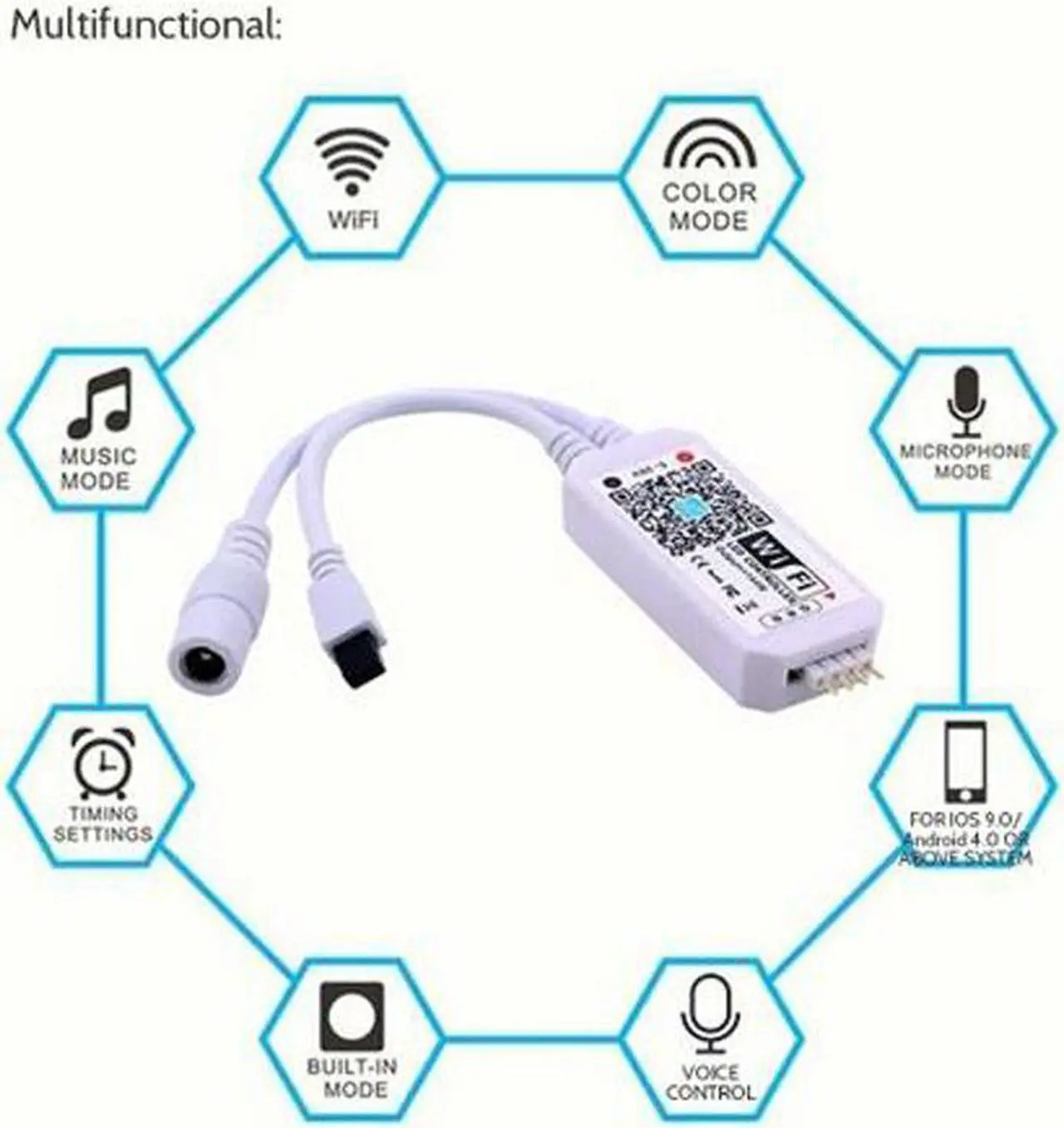 Alt view image 2 of 5 - DC5-28V 144W(Max.) RGB WIFI Intelligent Controller with Remote Control
