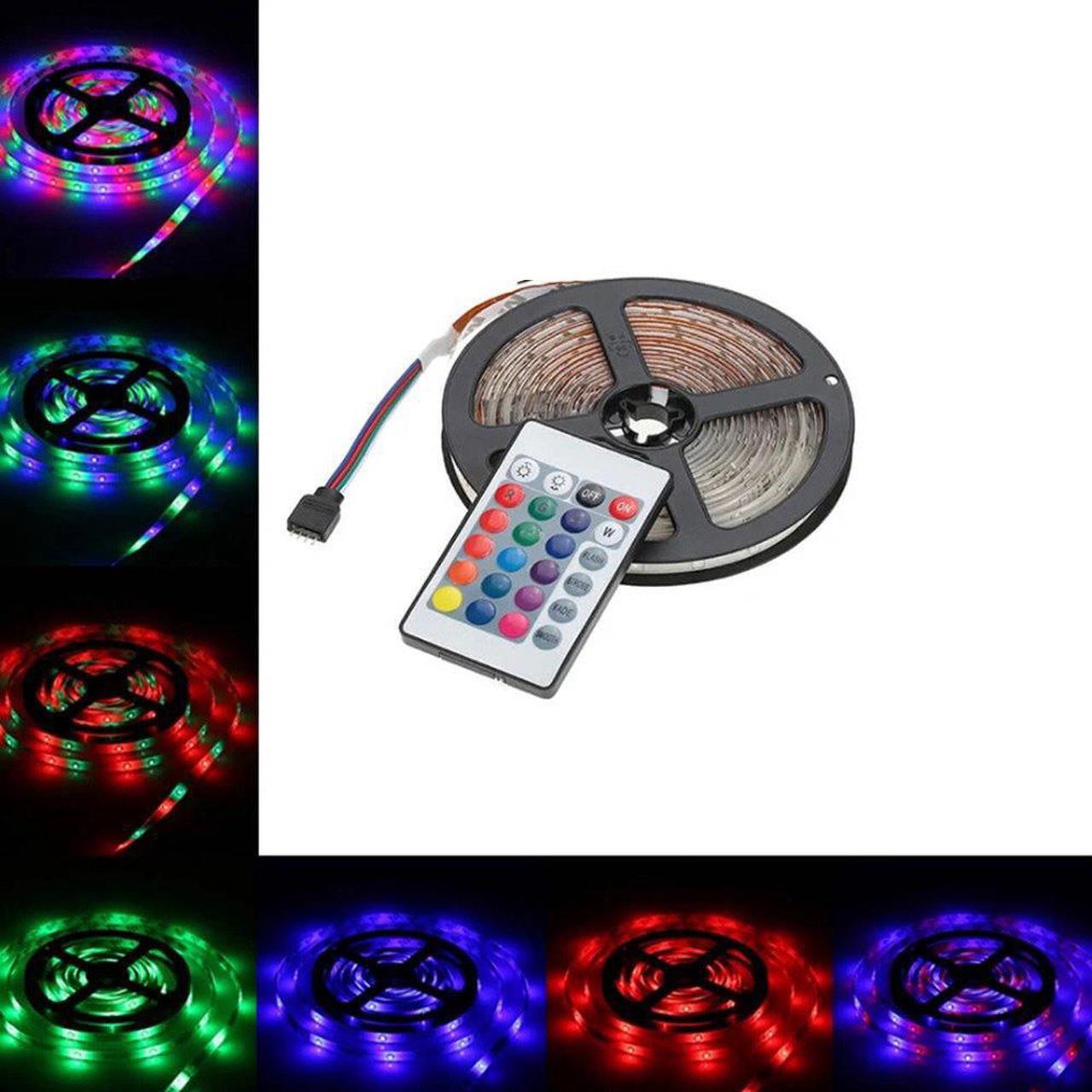Main image of Multicolor Remote Control RGB 5M 300 LEDs SMD Color Flexible LED Strip Light