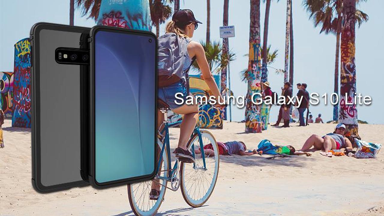 Alt view image 2 of 7 - Silicone Case Soft Bumper PC Hybrid Shockproof Shadow Series Case for Samsung Galaxy S10 Life (Red)