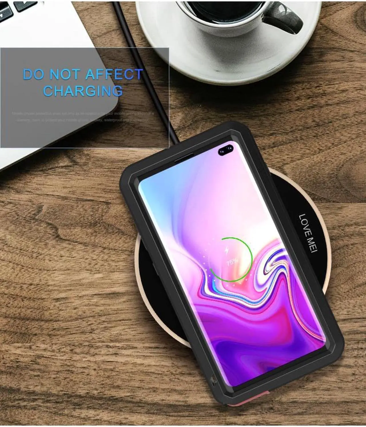Alt view image 6 of 7 - Love Mei Aluminum Metal Armor For Samsung Galaxy S10 Plus Shockproof Dirtproof Full Body Heavy Duty Case For Samsung Galaxy S10 Plus Cover (Black)