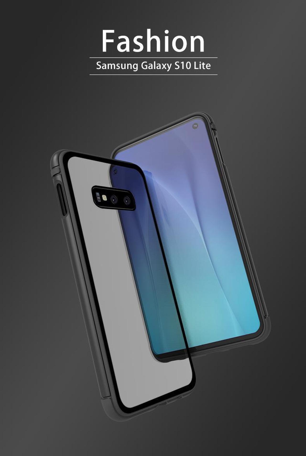 Alt view image 3 of 7 - Silicone Case Soft Bumper PC Hybrid Shockproof Shadow Series Case for Samsung Galaxy S10 Life (Red)