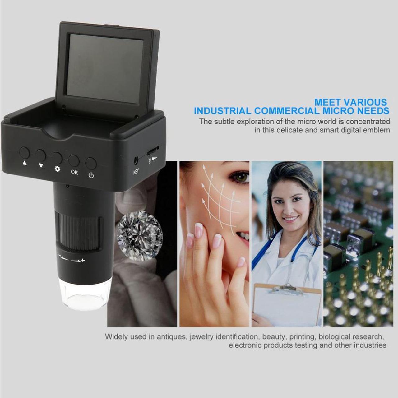 Alt view image 2 of 6 - UM025 2.4 Inch LCD 10-220X Digital Microscope HD/TV/USB Output 3MP For Teachers 2.4 Inch Digital Microscope