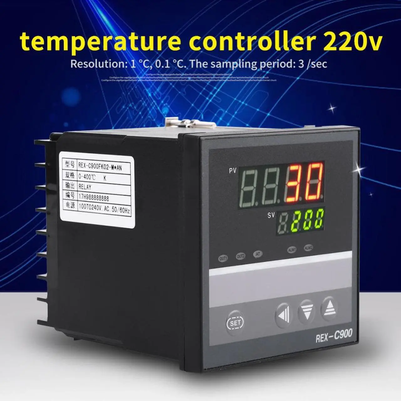 Alt view image 6 of 7 - Digital PID Temperature Controller Thermometer Relay Output AC100-240V