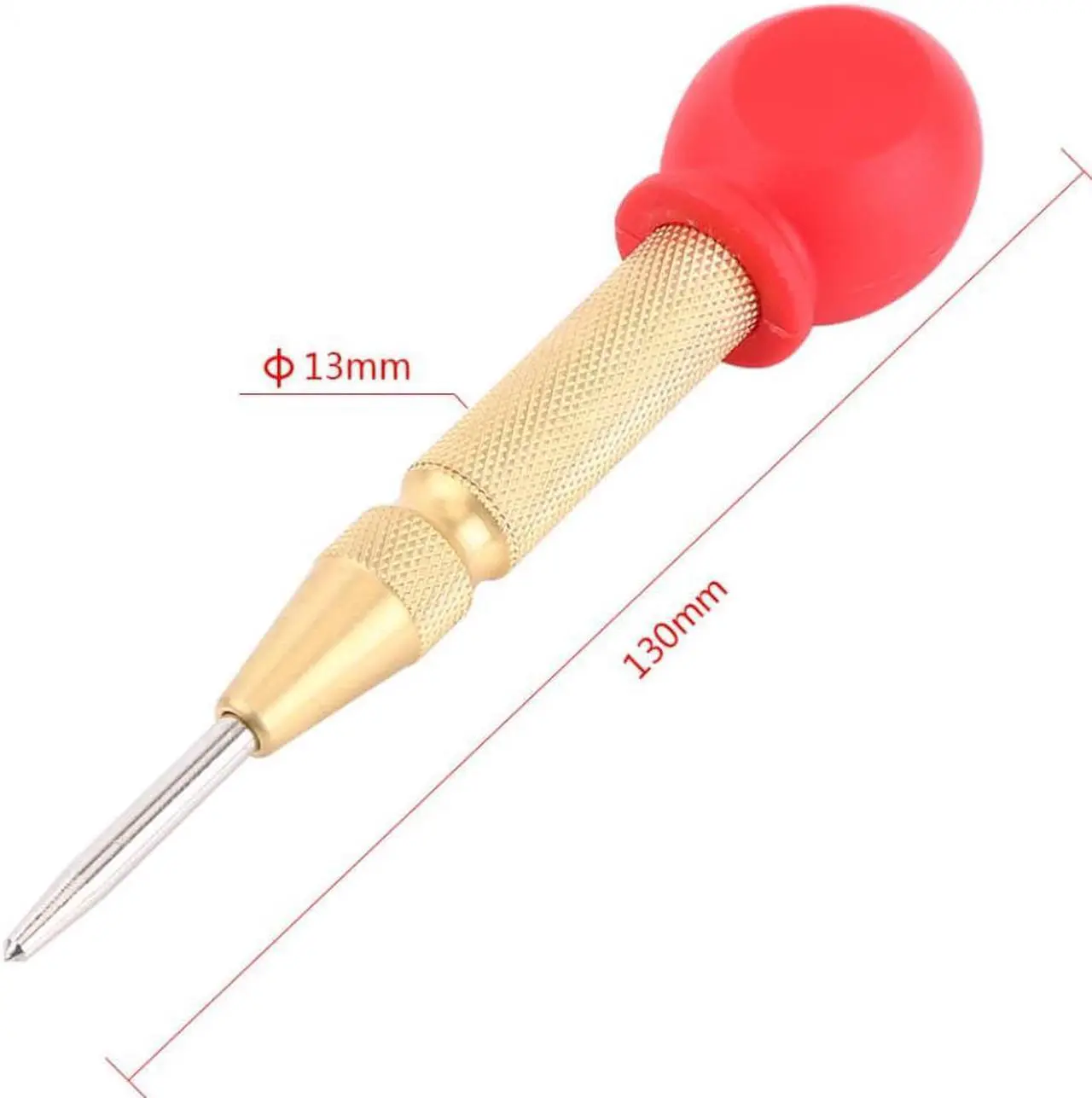 Alt view image 6 of 6 - 5.12" HSS Center Punch Stator Punching Automatic Center Pin Punch Spring Loaded Marking Drilling Impact Hole Punch Drill Bit - Gold