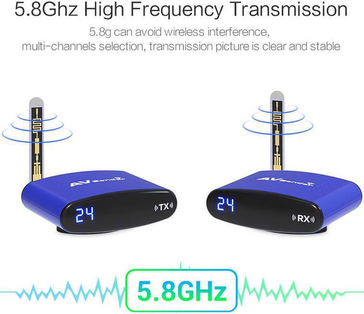 Alt view image 4 of 6 - PAT-535 5.8GHz 200M Wireless AV TV Audio Video Sender Transmitter Receiver IR Remote for IPTV DVD STB DVR