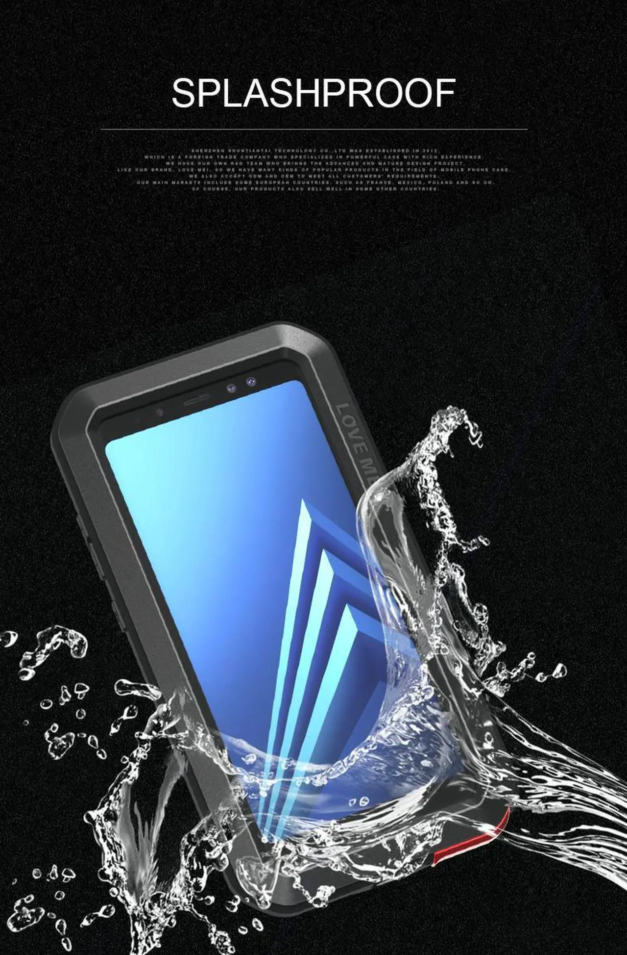 Alt view image 4 of 7 - LOVE MEI Aluminum Metal Case For Samsung Galaxy A8 Plus Cover Powerful Armor Shockproof Life Waterproof Case For Samsung Galaxy A8 Plus (Silver)