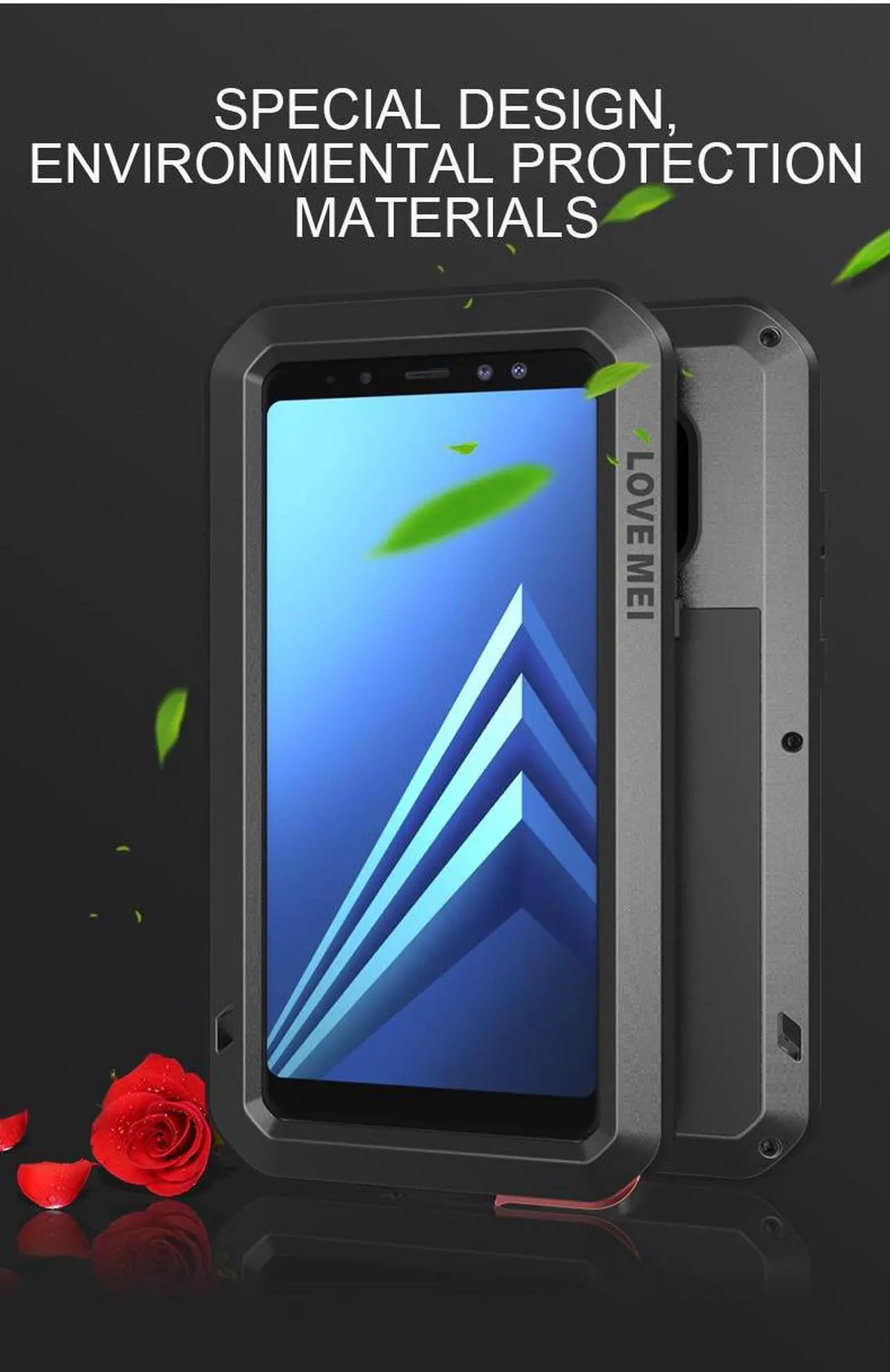 Alt view image 7 of 7 - LOVE MEI Aluminum Metal Case For Samsung Galaxy A8 Plus Cover Powerful Armor Shockproof Life Waterproof Case For Samsung Galaxy A8 Plus (Silver)