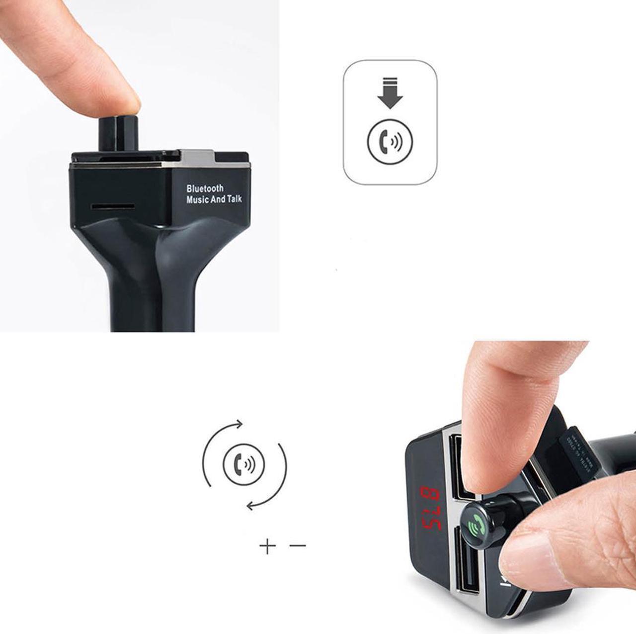 Alt view image 3 of 7 - Car LCD Bluetooth MP3 Music Player Kit Auto Radio Player Hands-free FM Transmitter Charger for Phones Extend MP3 USB TF
