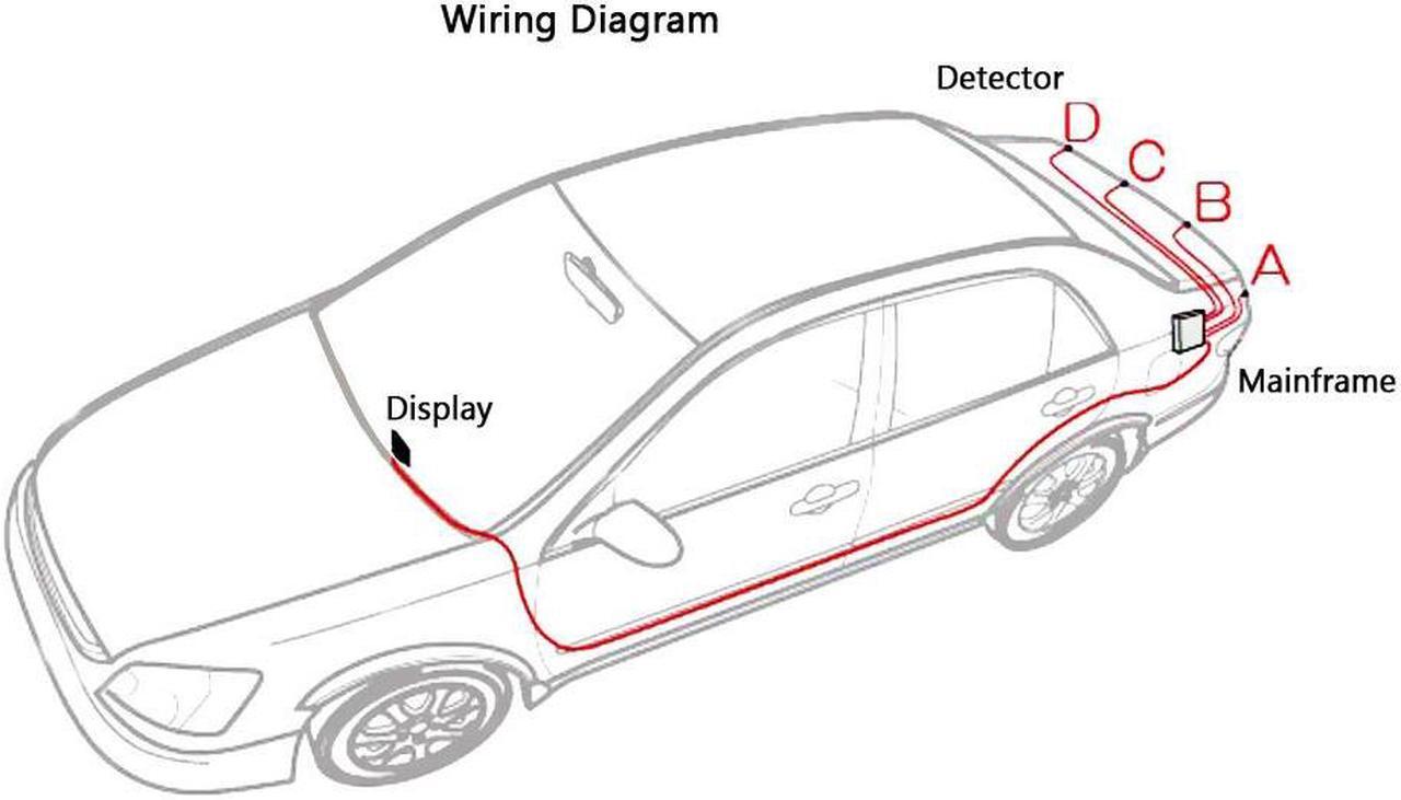 Alt view image 7 of 7 - Car Alarm Radar Auto LED Display Reverse Backup Radar System Buzzing Sound Warning with 6 Parking Sensors