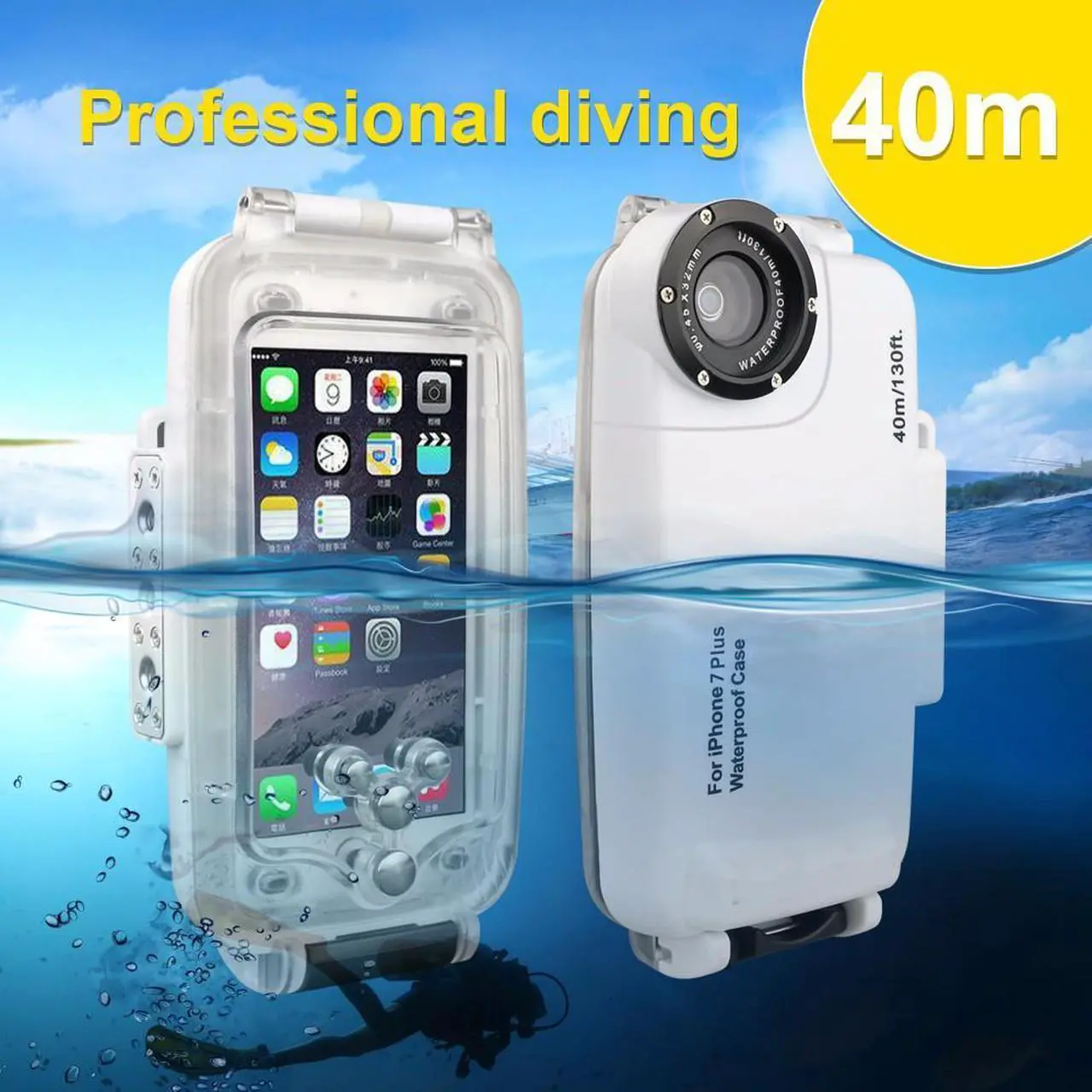 Alt view image 2 of 6 - Waterproof Photo Housing Underwater Case For iPhone7 & 7 Plus IPEX8 40m Diving Case Cover "Specially Designed for Underwater Photo Taking"