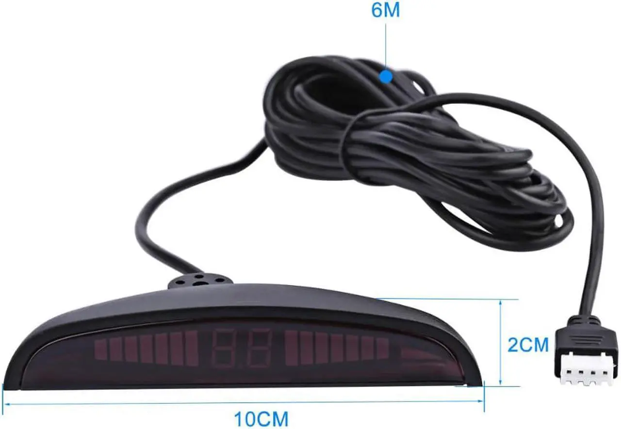 Alt view image 4 of 7 - Car Auto Parktronic LED Parking Sensor with 4 Parking Sensors Backup Reverse Radar System Buzzing Sound Warning Alarm Kit