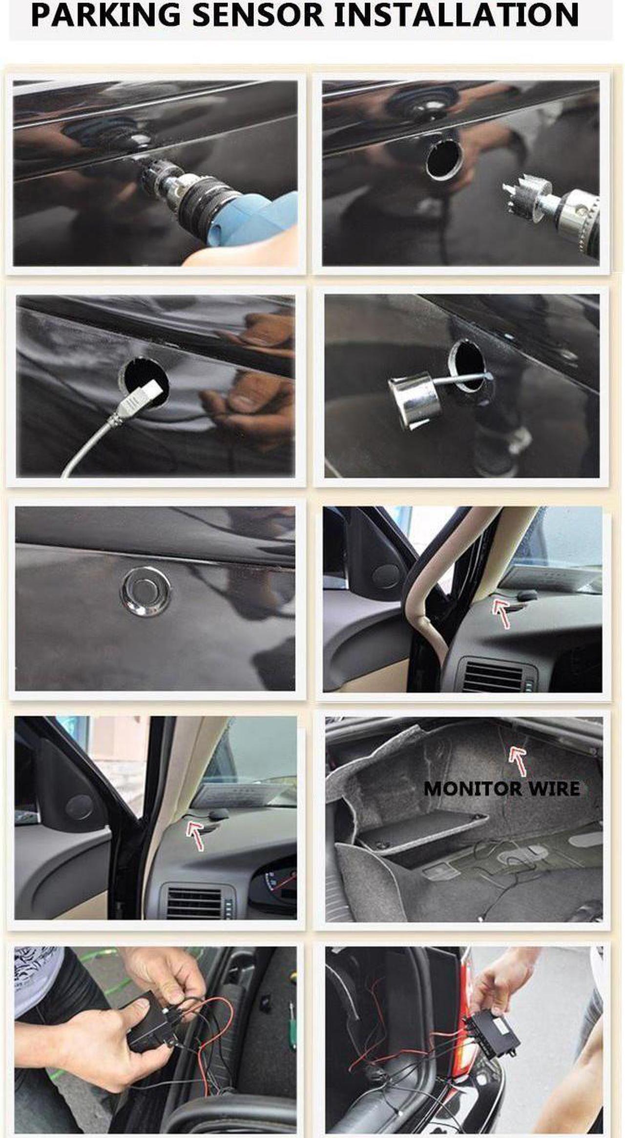 Alt view image 5 of 7 - Car Alarm Radar Auto LED Display Reverse Backup Radar System Buzzing Sound Warning with 6 Parking Sensors