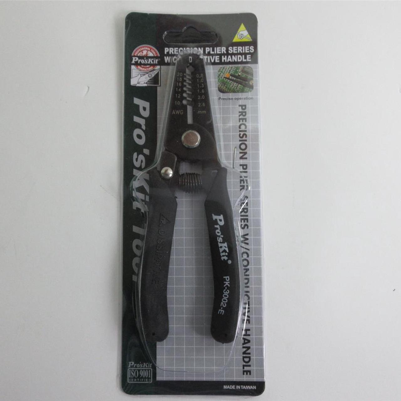 Alt view image 2 of 2 - Pro'skit 1PK-3002E Anti Static Multi-function Electronic Wire Stripping Pliers With Conductive Handle Cutter Stripper Cutting tool