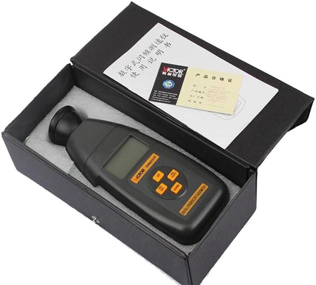 Alt view image 2 of 5 - VICTOR DM6237P Digital Stroboscope Tachometer 60 to 19999RPM measuring range VC DM6237P VC 6237P Tachometer